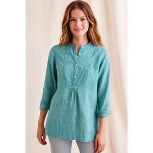 J. CREW x Baird McNutt Irish Linen Blue Button Up Shirt Top Women's Size 2